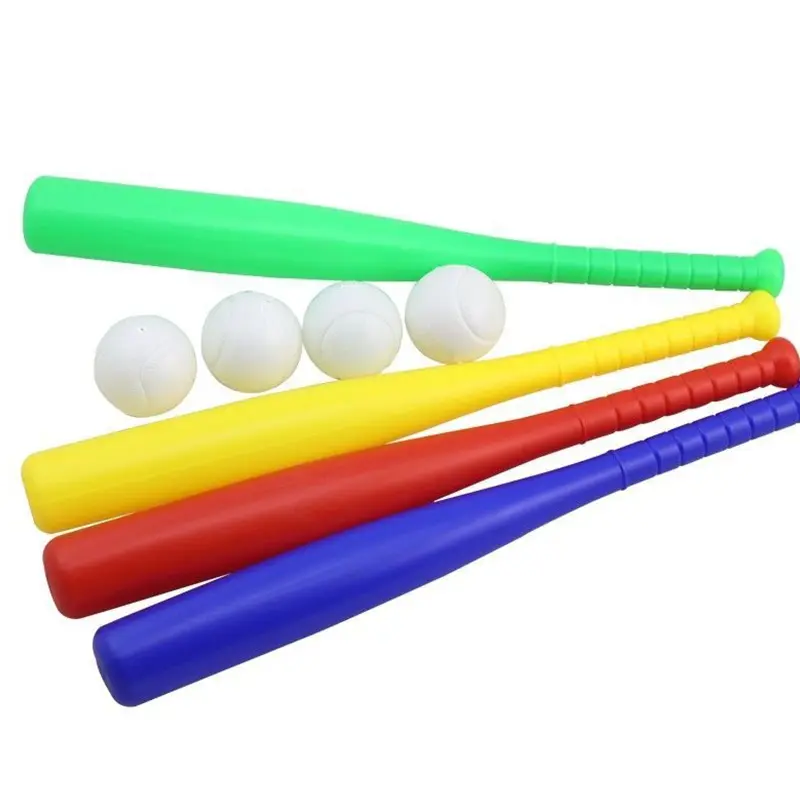 1pc Plastic Baseball Bat with Ball Sport Set Red Yellow Green Blue 4 Colours for Outdoor Sports Games Baseball Playtime Gift ZYF