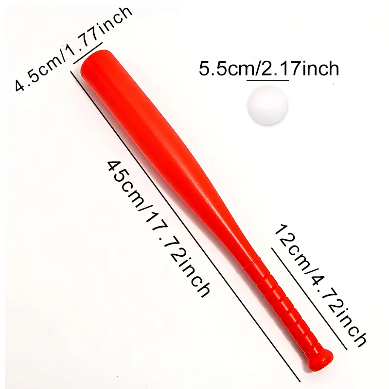 1pc Plastic Baseball Bat with Ball Sport Set Red Yellow Green Blue 4 Colours for Outdoor Sports Games Baseball Playtime Gift ZYF