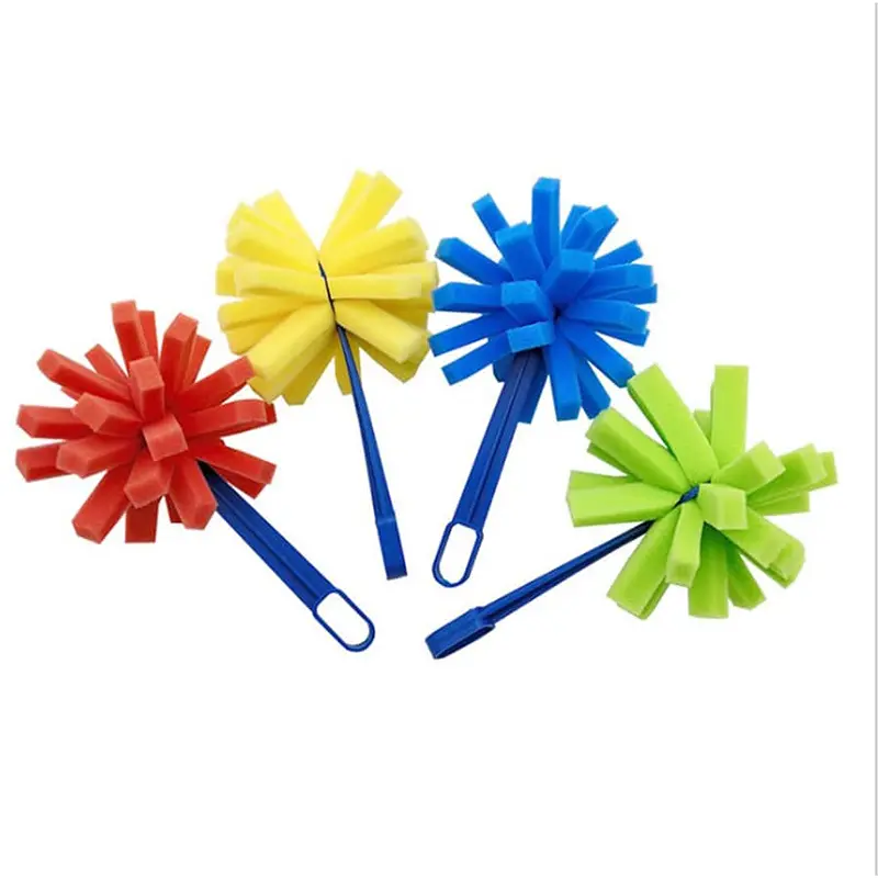 Children DIY Graffiti Sponge Brush Set Drawing Toys Broom Shaped Seal Sponge Brush Art Brush Enlightenment Puzzle Gift TMZ
