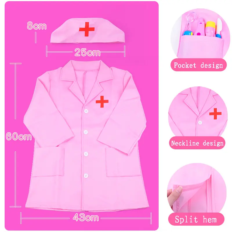 Children Pretend Play Game Simulation Doctor Nurse Coat Kindergarten Puzzle Set Role Playing Gifts for Kids Boys Girls TMZ