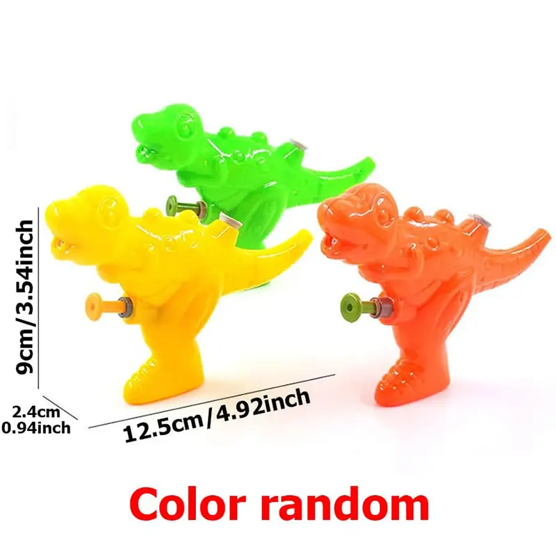 3PCS Dinosaur Water Gun Children Toys Press Type Mini Water Gun Beach Water Toys Summer Outdoor Transparent Solid Color TMZ