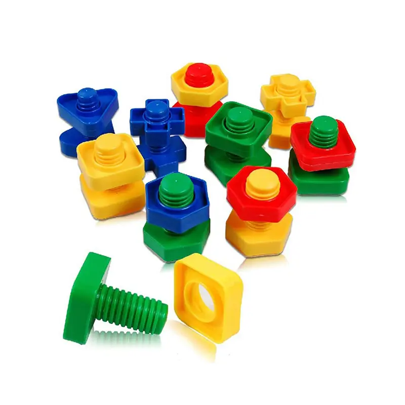 4PCS Matching Screws Children Early Education Puzzle Toys Plastic Split Nut Desktop Interactive Toys Color Shape Cognition TMZ