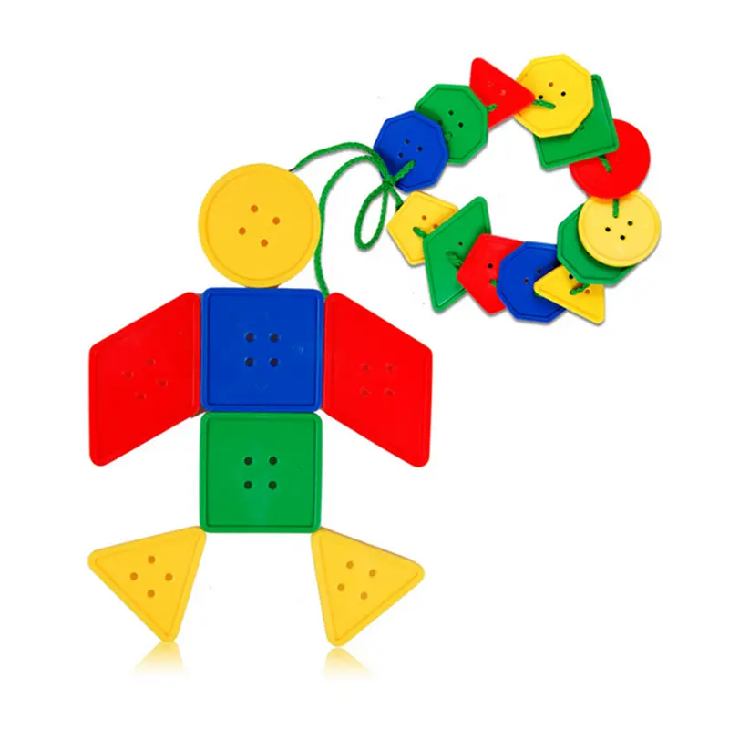30 Pcs Montessori Toys Educational Toys for Children Early Learning Geometric Blocks Threading Buttons Teaching Aids GYH