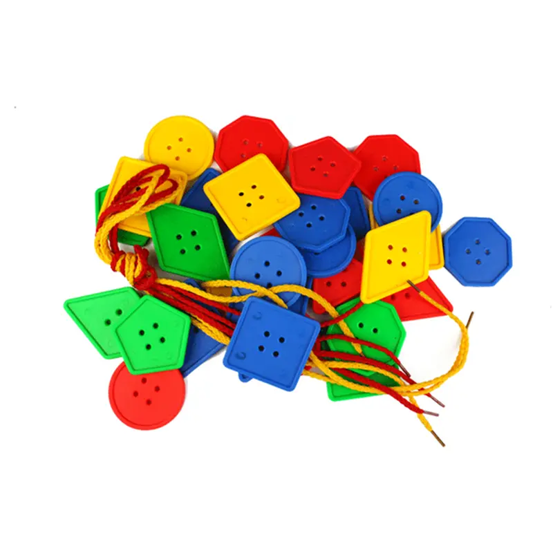 30 Pcs Montessori Toys Educational Toys for Children Early Learning Geometric Blocks Threading Buttons Teaching Aids GYH
