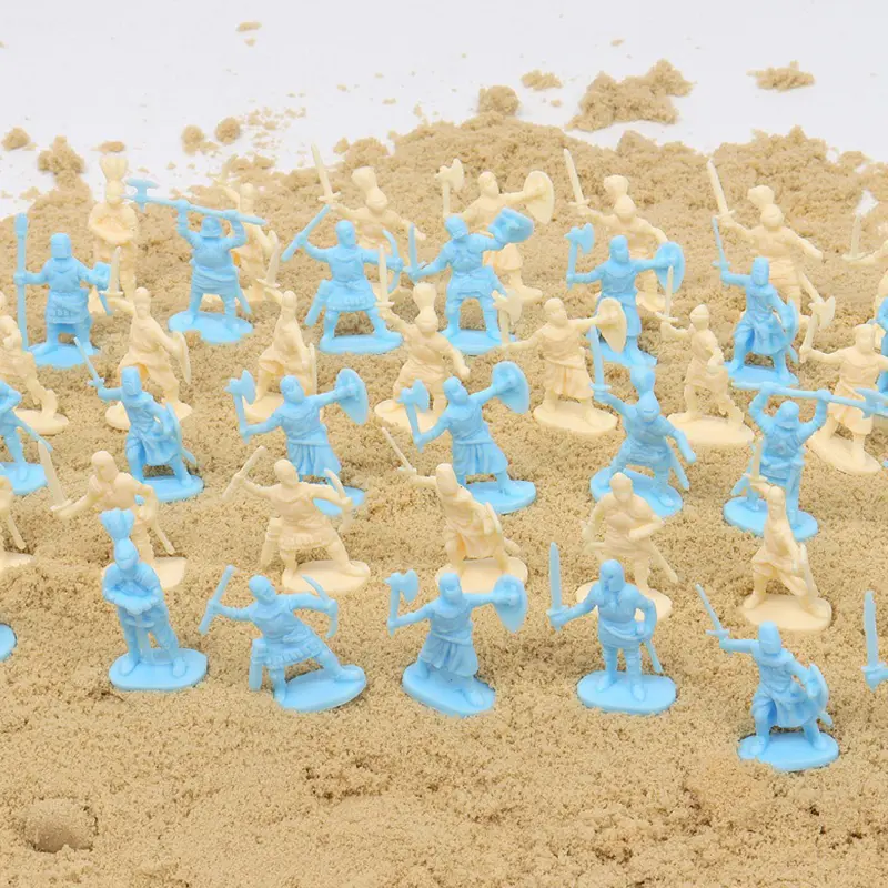 100PCS Ancient Warriors Soldier Miniatures Model 2.7CM Multiple Colors Available War Scene Different Postures Knight Soldier ZYF
