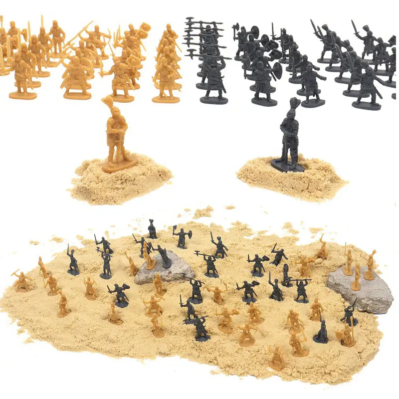 100PCS Ancient Warriors Soldier Miniatures Model 2.7CM Multiple Colors Available War Scene Different Postures Knight Soldier ZYF