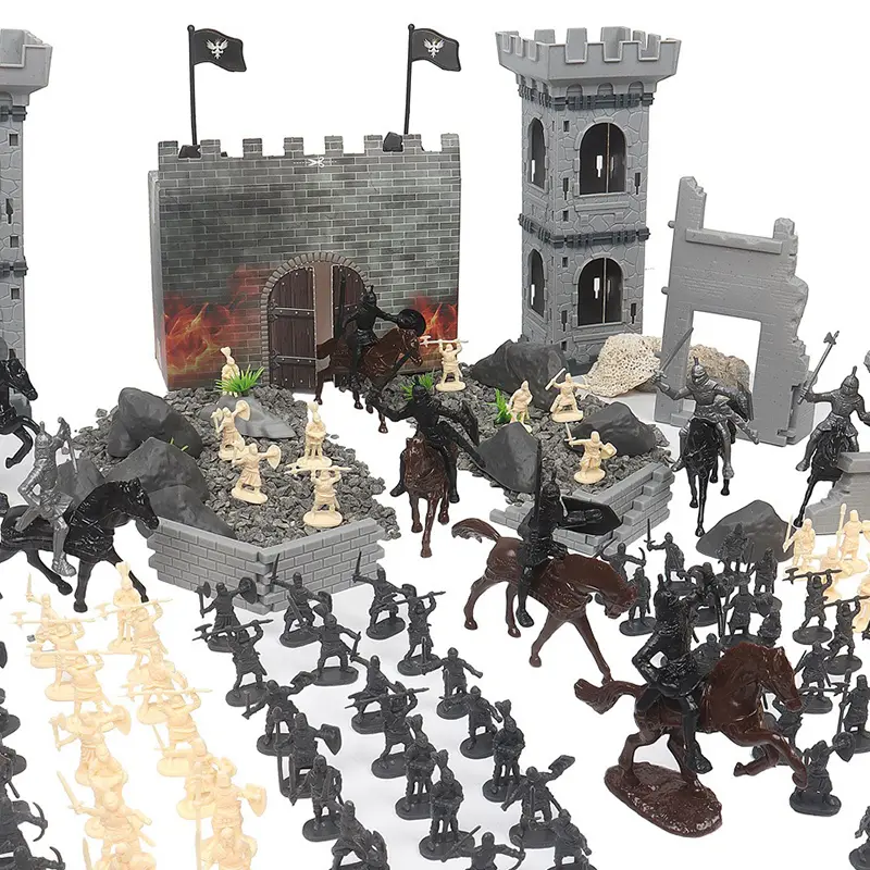 100PCS Ancient Warriors Soldier Miniatures Model 2.7CM Multiple Colors Available War Scene Different Postures Knight Soldier ZYF