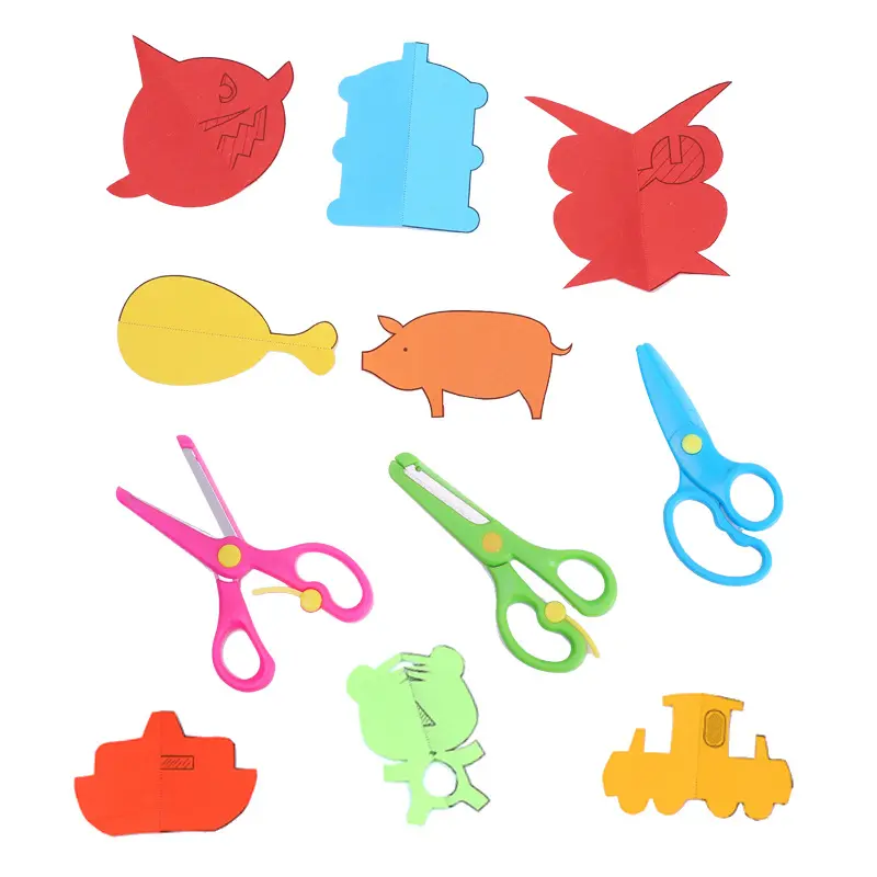 96 Sheets Paper-Cut Set Paper Cutting Scissor Skills Activity Cutting Book Kids DIY Crafts Toys Kits with Child-Safe Scissors