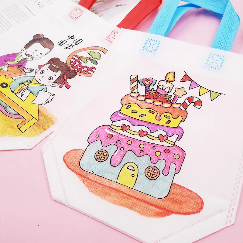 5pcs Graffiti Bag with Marker Children Drawing Toys Puzzle Parent-child Interaction Color Cognition Preschool Activity Props TMZ