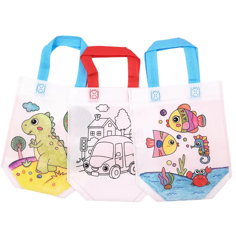 5pcs Graffiti Bag with Marker Children Drawing Toys Puzzle Parent-child Interaction Color Cognition Preschool Activity Props TMZ