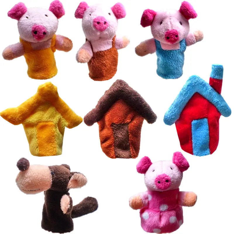 Cartoon Finger Puppet Role Play Story Telling Props Family Animal Style Parent-Child Interactive Doll Early Education Gift ZYF