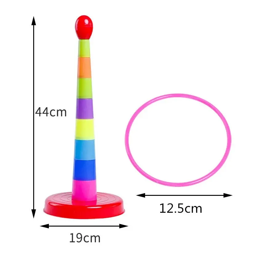 Throwing Ferrule Toys Parent Child Rainbow Rings Toys Cross Five Ring Ferrule Toy Sport Educational Toys for Children