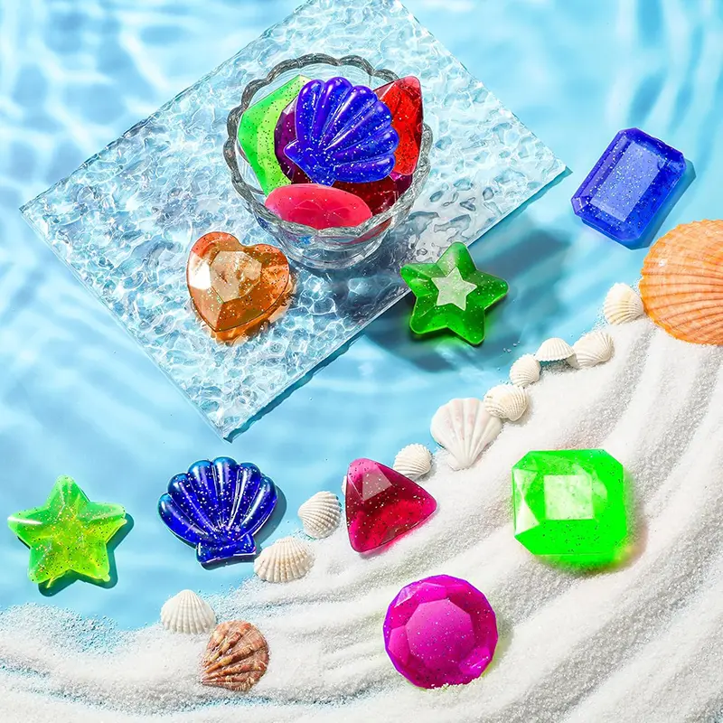 Simulated Goldfish/Gemstone Plastic Summer Pool Decoration Fishing Accessory Diving Prop Entertainment Water Play Equipment TMZ