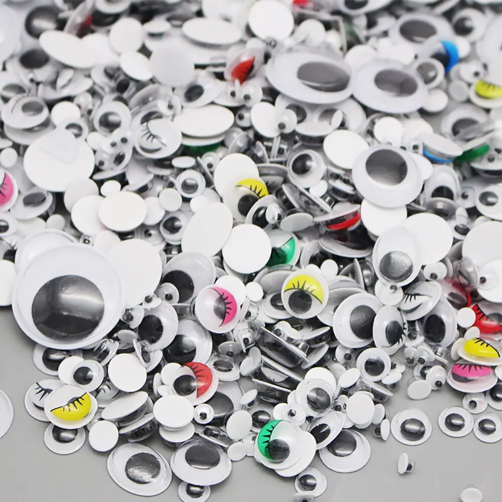 100pcs/200pcs Self-adhesive Googly Wiggle Eyes for DIY Scrapbooking Crafts Projects DIY Dolls Accessories Eyes Handmade Toys