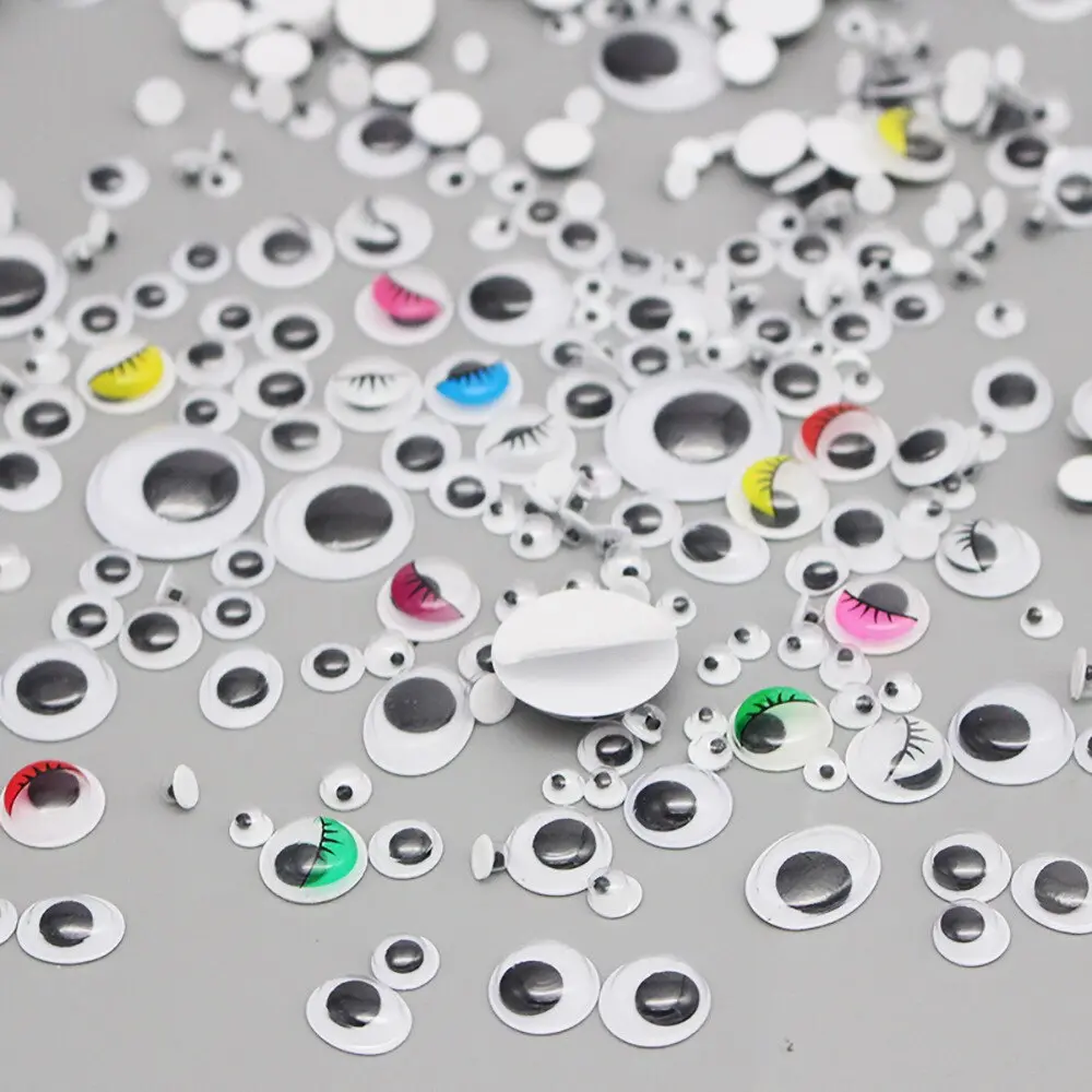 100pcs/200pcs Self-adhesive Googly Wiggle Eyes for DIY Scrapbooking Crafts Projects DIY Dolls Accessories Eyes Handmade Toys