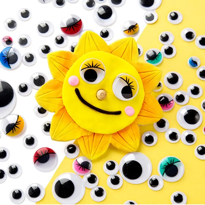 100pcs/200pcs Self-adhesive Googly Wiggle Eyes for DIY Scrapbooking Crafts Projects DIY Dolls Accessories Eyes Handmade Toys