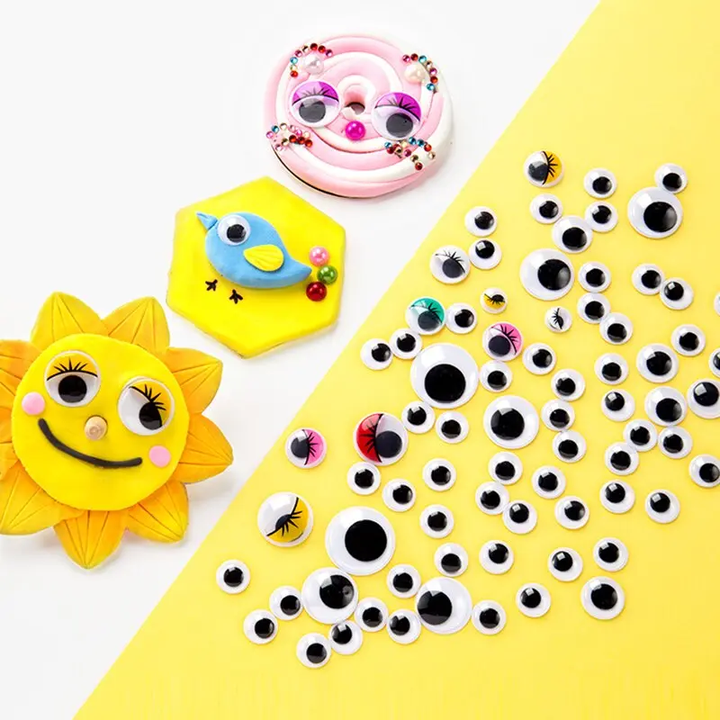 100pcs/200pcs Self-adhesive Googly Wiggle Eyes for DIY Scrapbooking Crafts Projects DIY Dolls Accessories Eyes Handmade Toys
