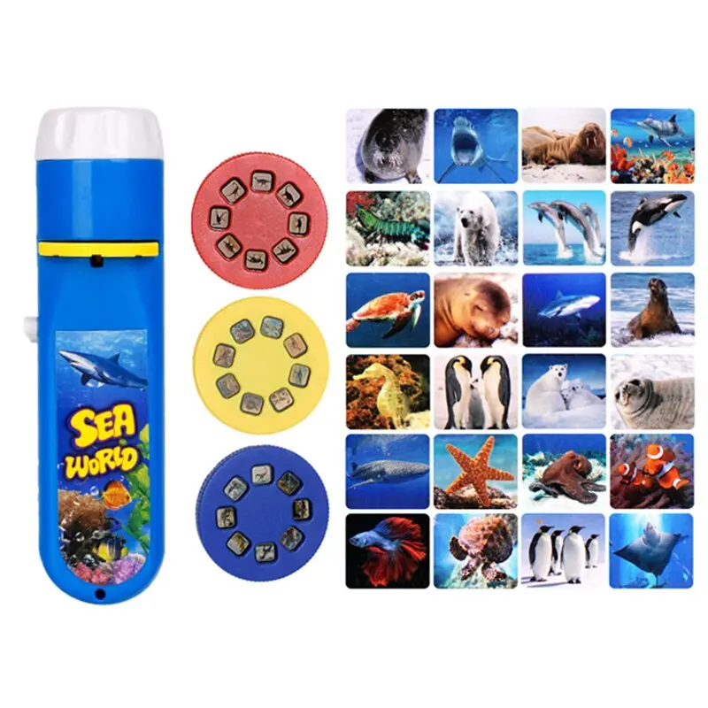 Child Early Education Projector Slide Story Machine Bedtime Toy Girl Boy Lamp Glowing Kids Lightstick Flashlight Toy Education