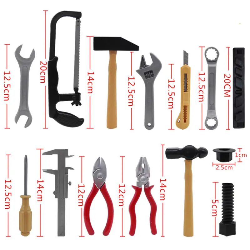 14pcs/lot Simulation Repair Drill Tools Set Children Pretend Play Boy Safe Plastic Maintenance Tool Screwdriver Children Toy DDJ