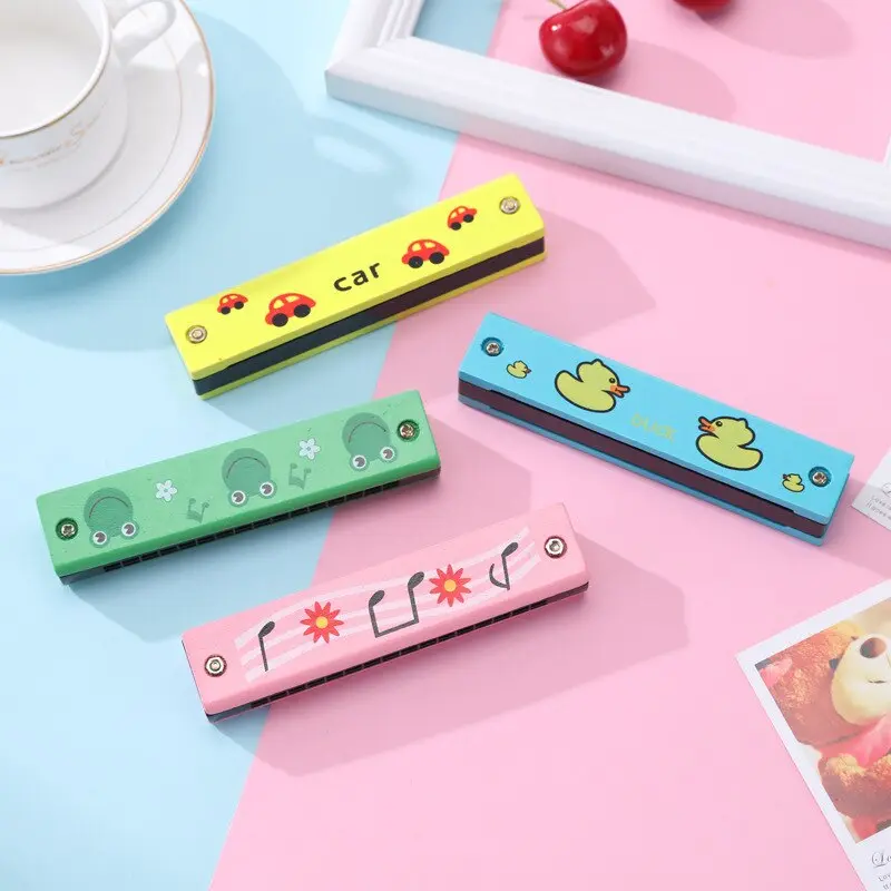 3Pcs 16 Holes Harmonica Musical Instrument Montessori Educational Toys Cartoon Pattern Kids Wind Instrument Children Gift Kids