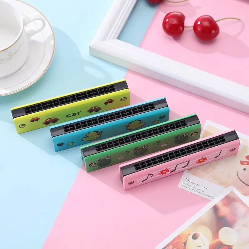 3Pcs 16 Holes Harmonica Musical Instrument Montessori Educational Toys Cartoon Pattern Kids Wind Instrument Children Gift Kids