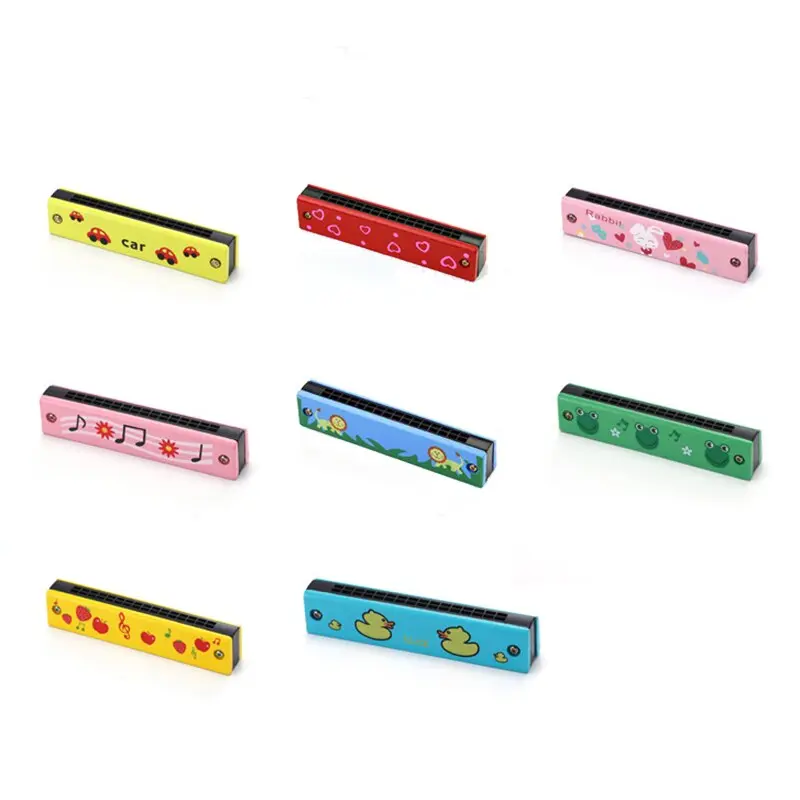 3Pcs 16 Holes Harmonica Musical Instrument Montessori Educational Toys Cartoon Pattern Kids Wind Instrument Children Gift Kids