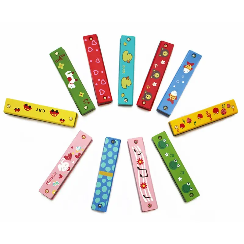 3Pcs 16 Holes Harmonica Musical Instrument Montessori Educational Toys Cartoon Pattern Kids Wind Instrument Children Gift Kids