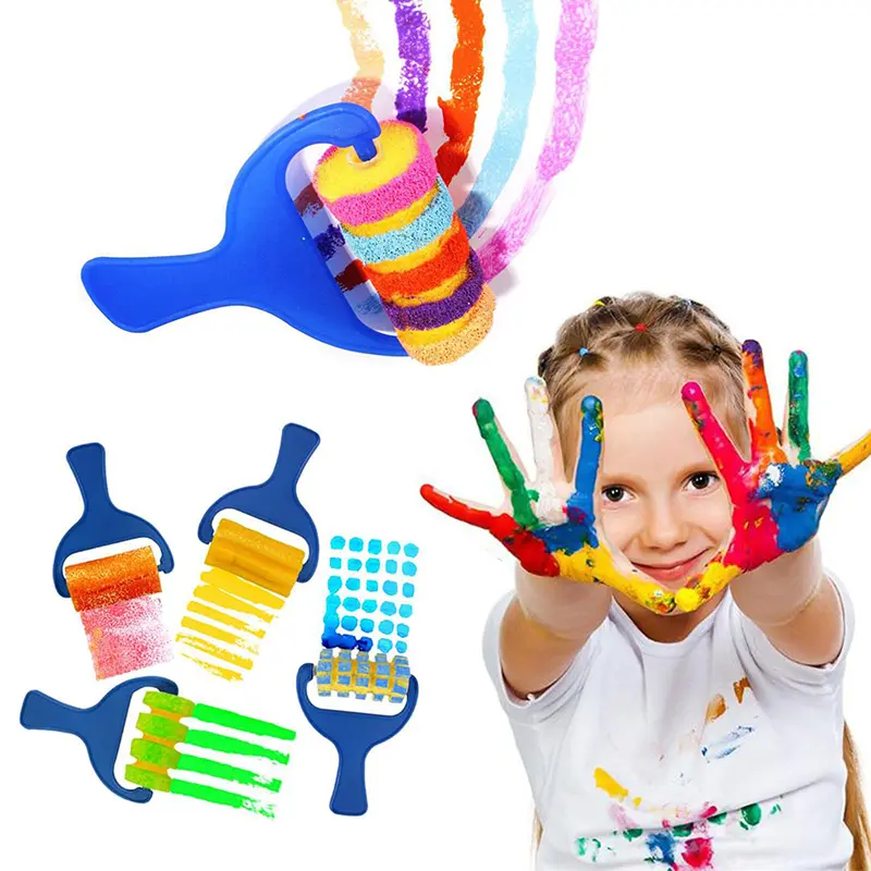 Painting Sponge Brush Set EVA Stamp Children Drawing Toys Art Supplies Graffiti Roller Tools Early Education DIY Puzzle Toy TMZ