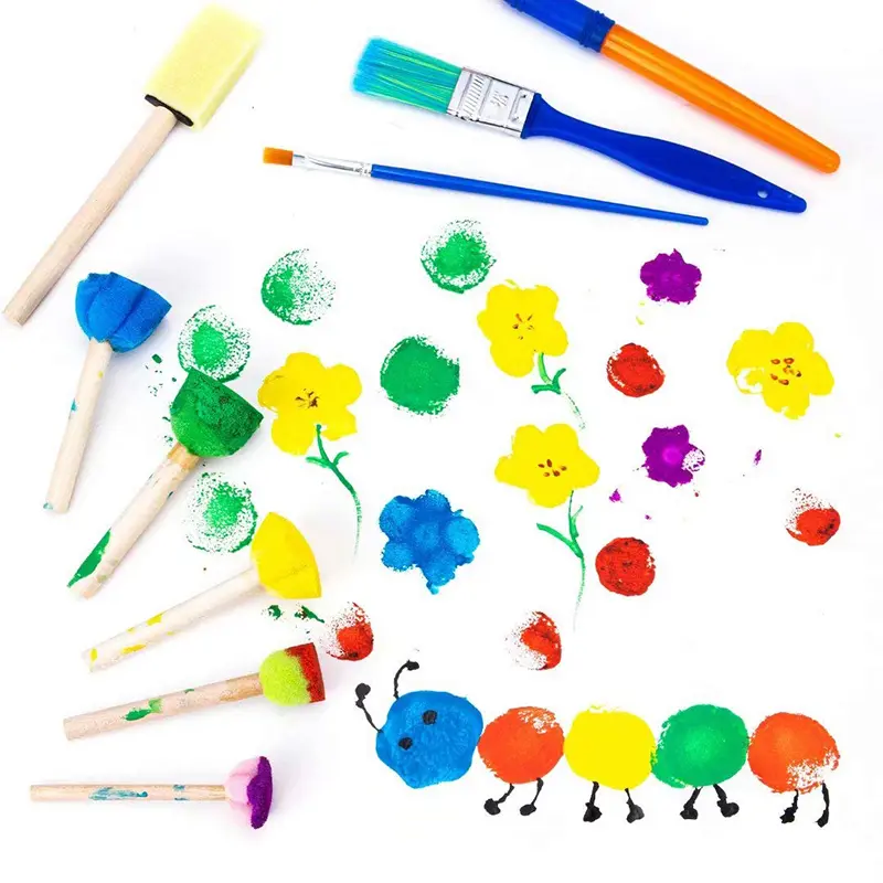 Painting Sponge Brush Set EVA Stamp Children Drawing Toys Art Supplies Graffiti Roller Tools Early Education DIY Puzzle Toy TMZ