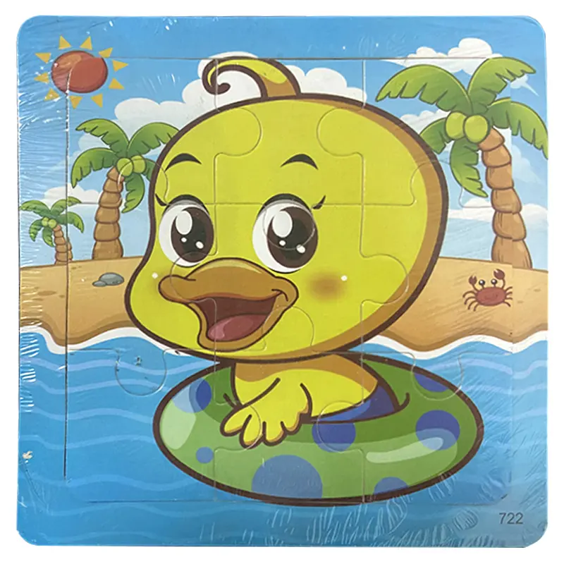 9pcs Kids Wooden Animal Puzzle Cute Cartoon Animal Puzzle Toys Early Educational Montessori Toys for Children