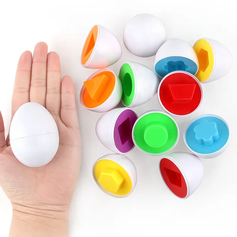 4pcs Smart Egg Matching Toys Children Early Educational Montessori Learning Toys Color Shape Vehicle Vegetable Cognition Toy DDJ