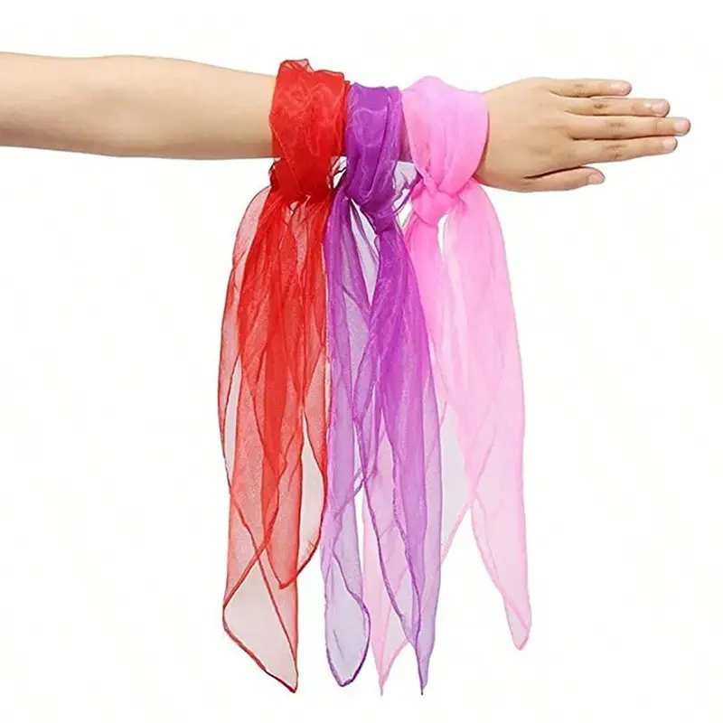 Artistic Gymnastic Ribbons 6Color Scarves Square Scarf Children Outdoor Sports Toys Exercise Dance Scarves Performance Props TMZ
