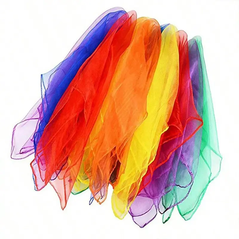 Artistic Gymnastic Ribbons 6Color Scarves Square Scarf Children Outdoor Sports Toys Exercise Dance Scarves Performance Props TMZ