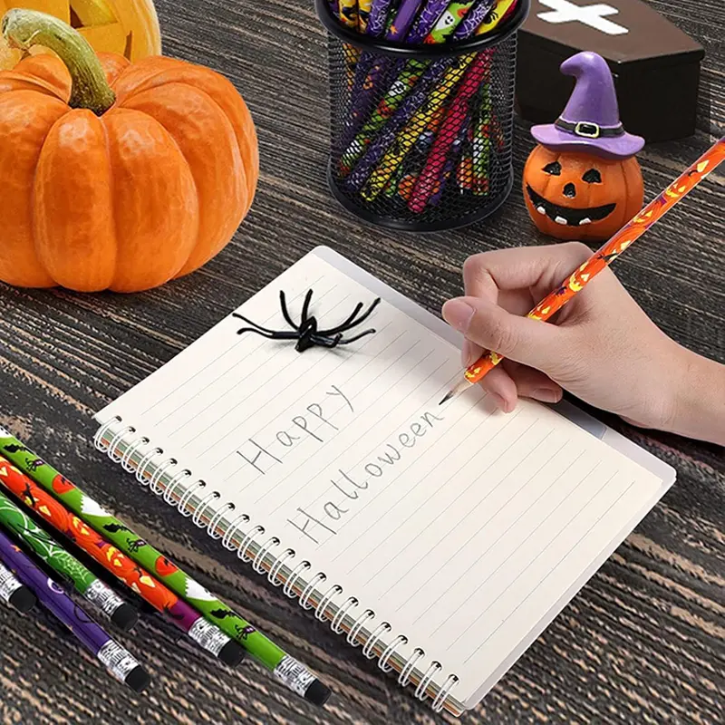 Halloween Themed Pencils Eraser Cartoon Pattern Party Favors for Guests Halloween Party Supplies Spooky & Cute Gifts TMZ