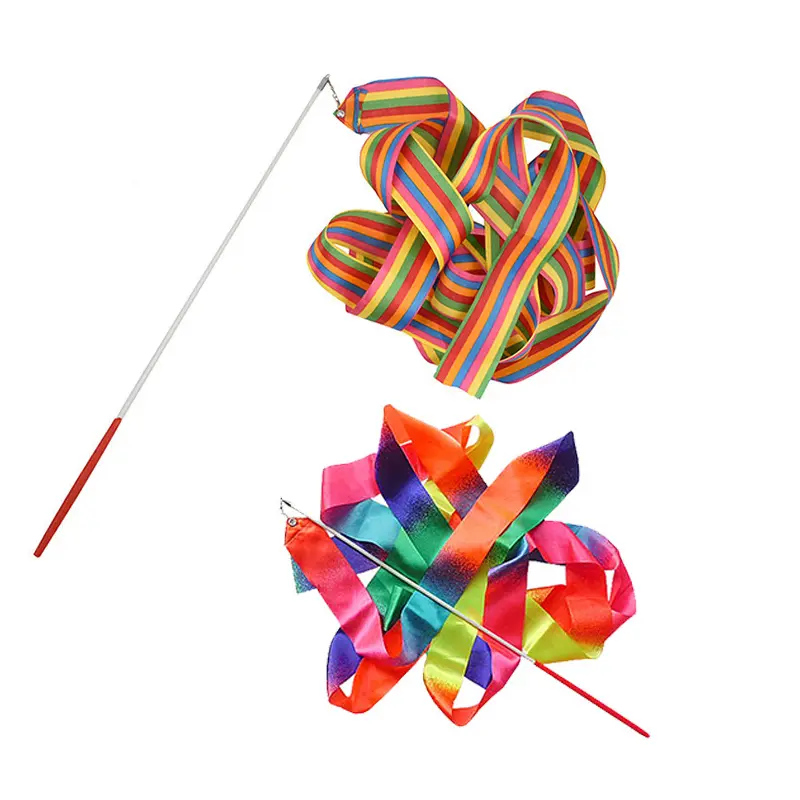 Artistic Gymnastic Ribbons 6Color Scarves Square Scarf Children Outdoor Sports Toys Exercise Dance Scarves Performance Props TMZ