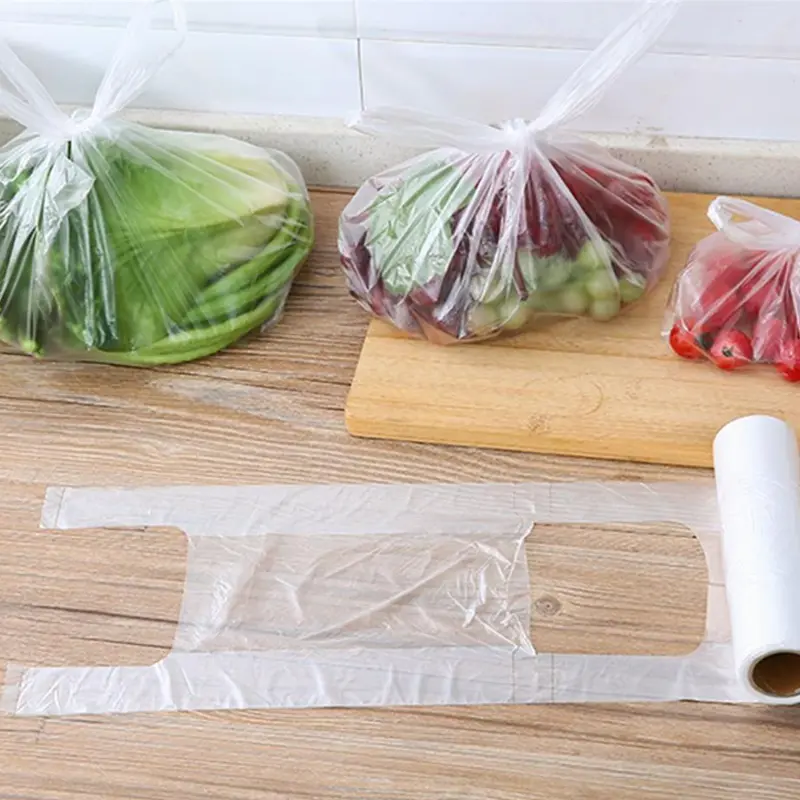 100pcs/set Fresh-keeping Bag Plastics with Handle Disposable Household Kitchen Storage Saver Bags Convenient Portable TMZ