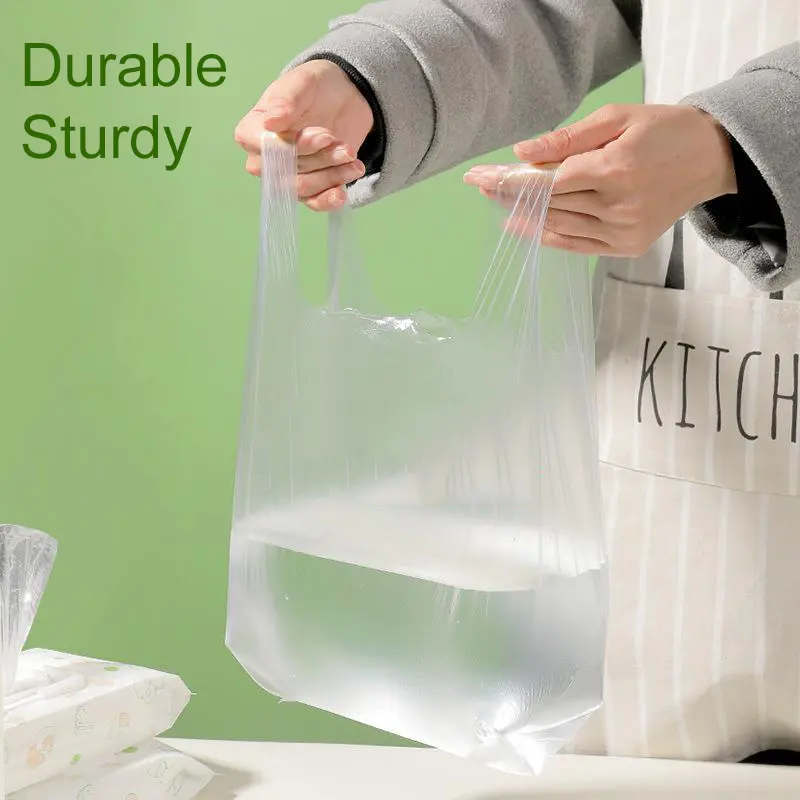 100pcs/set Fresh-keeping Bag Plastics with Handle Disposable Household Kitchen Storage Saver Bags Convenient Portable TMZ