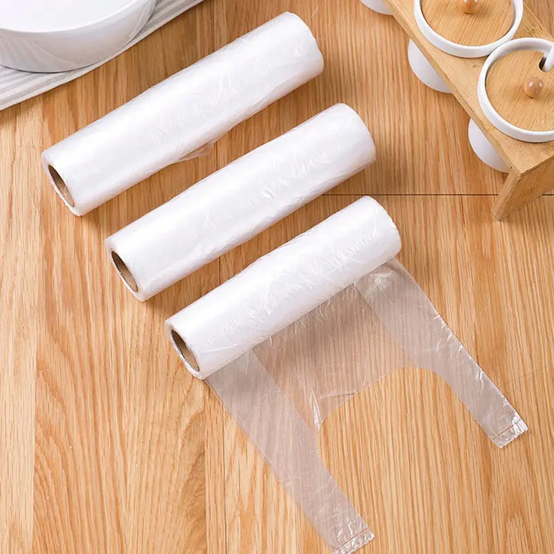 100pcs/set Fresh-keeping Bag Plastics with Handle Disposable Household Kitchen Storage Saver Bags Convenient Portable TMZ