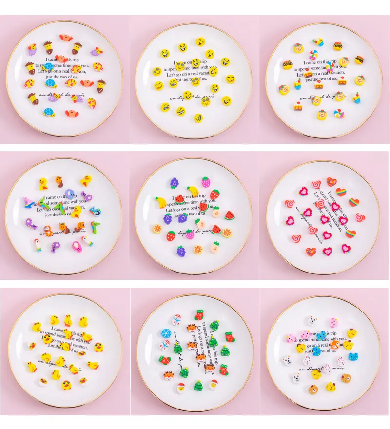 10-50pcs Mini Eraser Bulk Multiple Styles Cartoon Colored Design Fruit and Animal Cake School Supplies Student Rewards TMZ