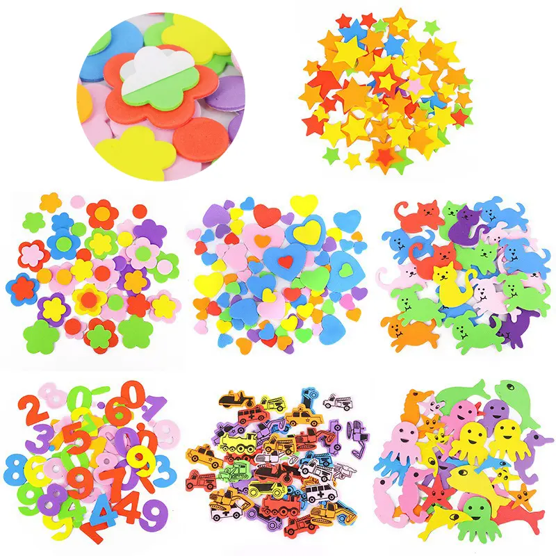 Sponge 3D EVA Stickers Colorful Cartoon Foam Self-Adhesive Handmade DIY Stickers Notebook Decoration Birthday Gift ZYF