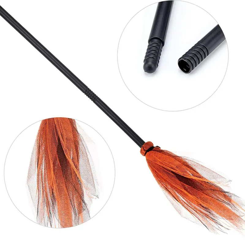 Wizard Hat Witch Broom Black Magic Hat S/L 2 Sizes Colorful Brooms Halloween Party Props Cosplay Costume Festival Masquerade ZYF
