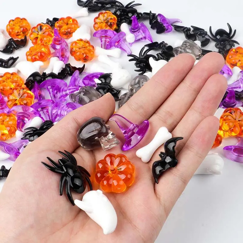 Halloween Miniature Ornament Acrylic Mini Pumpkin Ghost Skull Festival Party Favors Gifts Prepared for Guests Cute Ornament TMZ