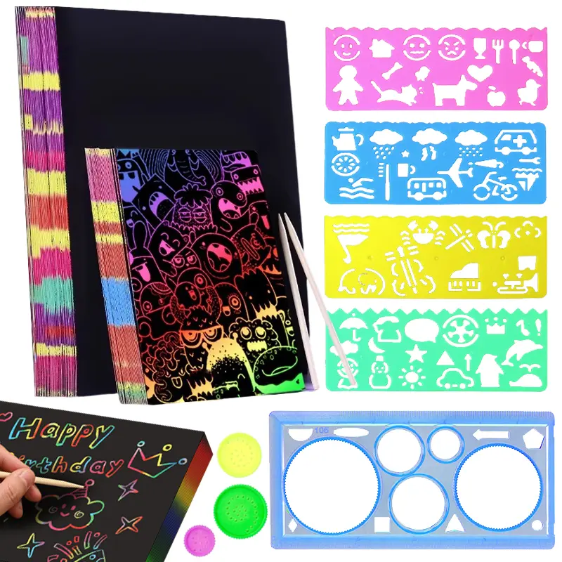 Scratch Paper 16K/32K Colorful Base Color Office Education Art Classroom Supplies Student Handmade DIY Painting Paper TMZ