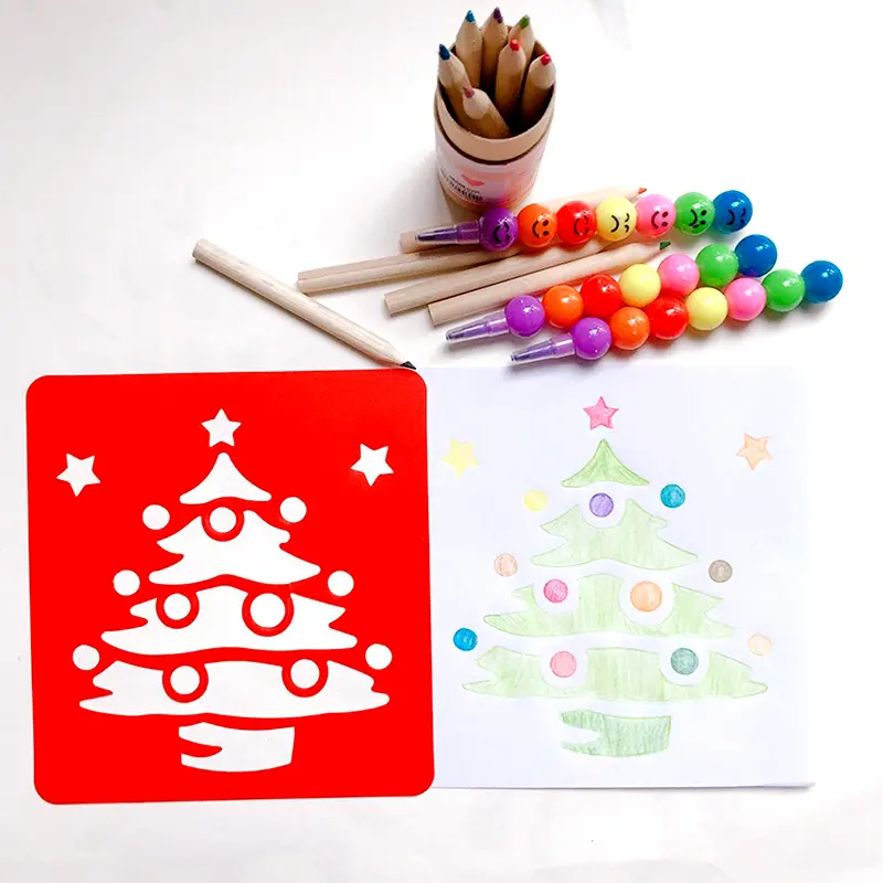 Painting Rulers 6PCS/Set Cartoon Style Hollow Out Drawing Template Random Color Drawing Stencil Washable Art Stationery Gift ZYF