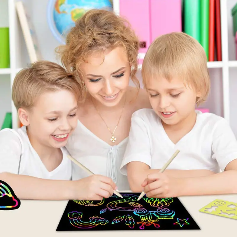 Scratch Paper 16K/32K Colorful Base Color Office Education Art Classroom Supplies Student Handmade DIY Painting Paper TMZ