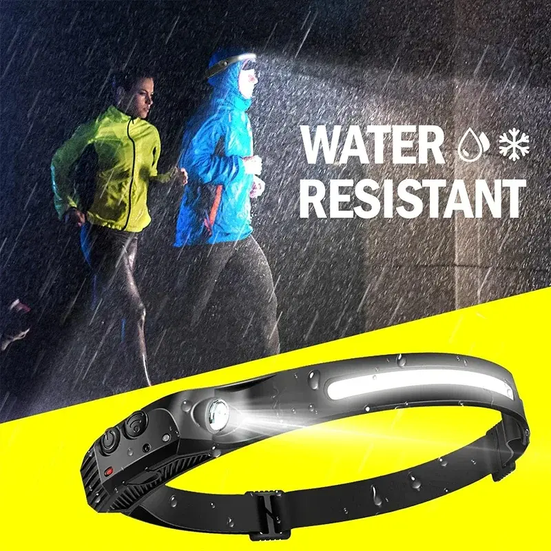 NEW Headlamp USB Rechargeable LED Sensor Headlight XPE+COB Torch Camping Waterproof Flashlight for Fishing Lantern 3/2/1Pack