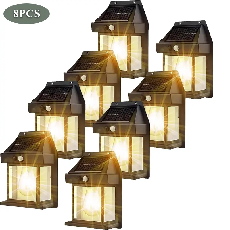 1-8Pack Outdoor Solar Wall Lamp Waterproof Tungsten Filament Lamp Induction Lamp Household Light Garden Wall Light