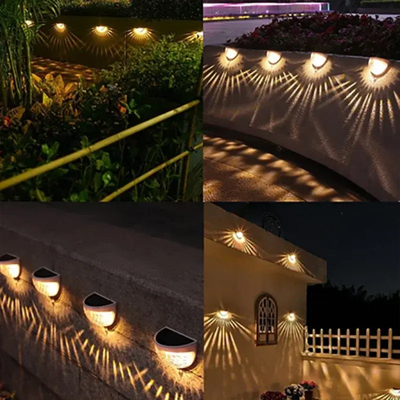 2~12Pack Solar Lights Outdoor Waterproof Wall Lamps Festoon Decoration LED Fence Light for Home Garden Step Patio Stairs
