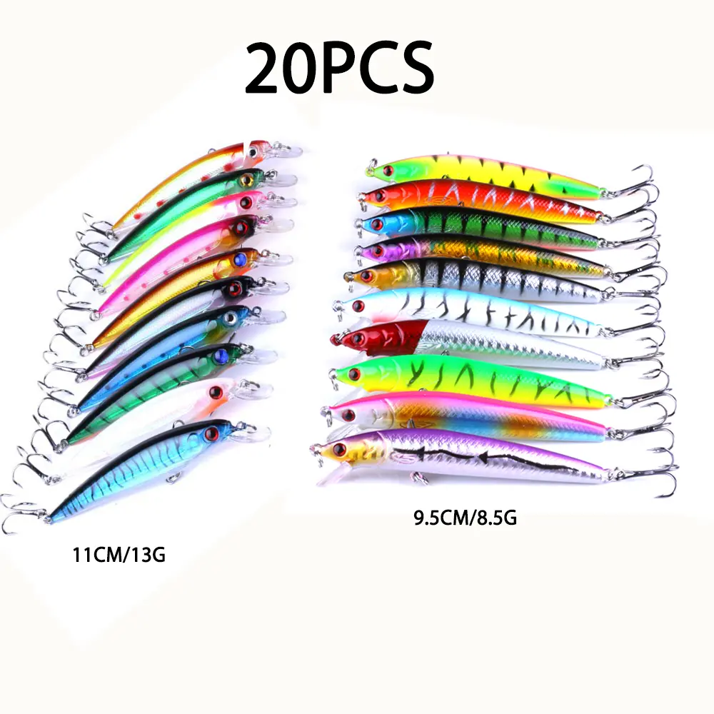 56/43/30/20/10/5Pcs Fishing Lures Kit Crankbait Tackle Minnow Popper Pencil Swimbaits Hook Freshwater Saltwater Hard Baits Set