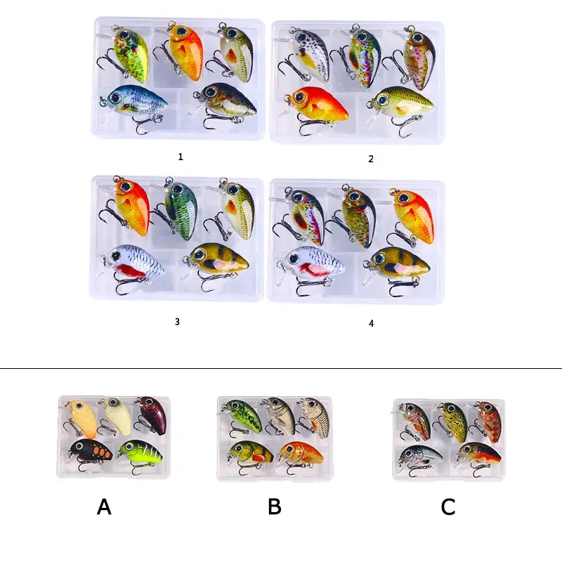 5Pcs Mini Fishing Lure Set 3cm 2/1.5g Artificial Fish Baits Topwater Crankbaits Wobblers Crank For Bass Fishing Swimbait Pesca